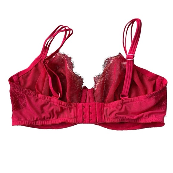 Victoria's Secret Dream Angels Wicked Lace Balconette Bra 36DD Red Unlined Bows - Picture 4 of 8